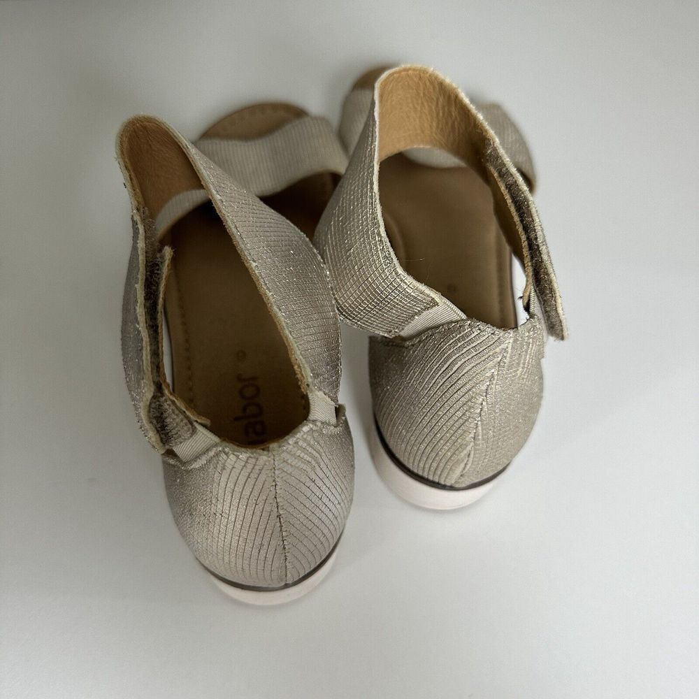 Gabor 44570 Size 9 Metallic Gold Ankle Strap Hook and Loop Closure Sandal - Picture 7 of 10